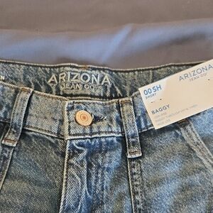 Arizona Jean Co. Light Blue Baggy Jeans With Cargo Pockets Size 00 Short NWT